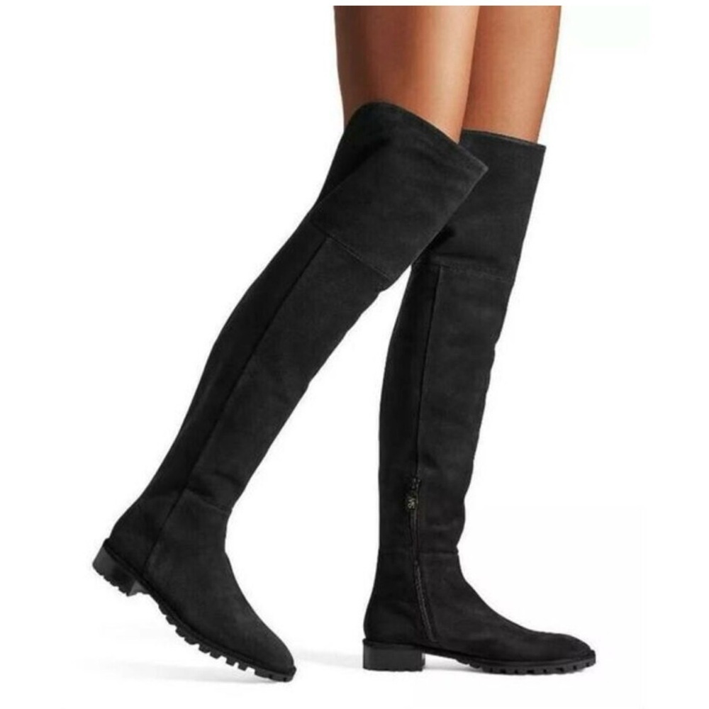 Stuart Weitzman Black Suede Over The Knee Boots Sz10